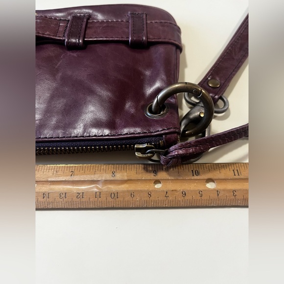 Elegant Dark Purple Pebbled Leather Clutch - Picture 10 of 11